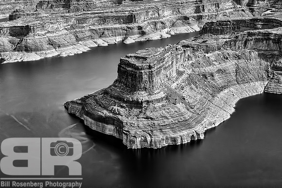 Lake Powel Aerial B/W